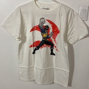 NWT Power Rangers Black Ranger Punch Boys short sleeve white T-shirt size XL boy